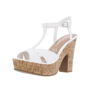 American Rag White Cork Platform Heels